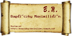 Bagóczky Maximilián névjegykártya